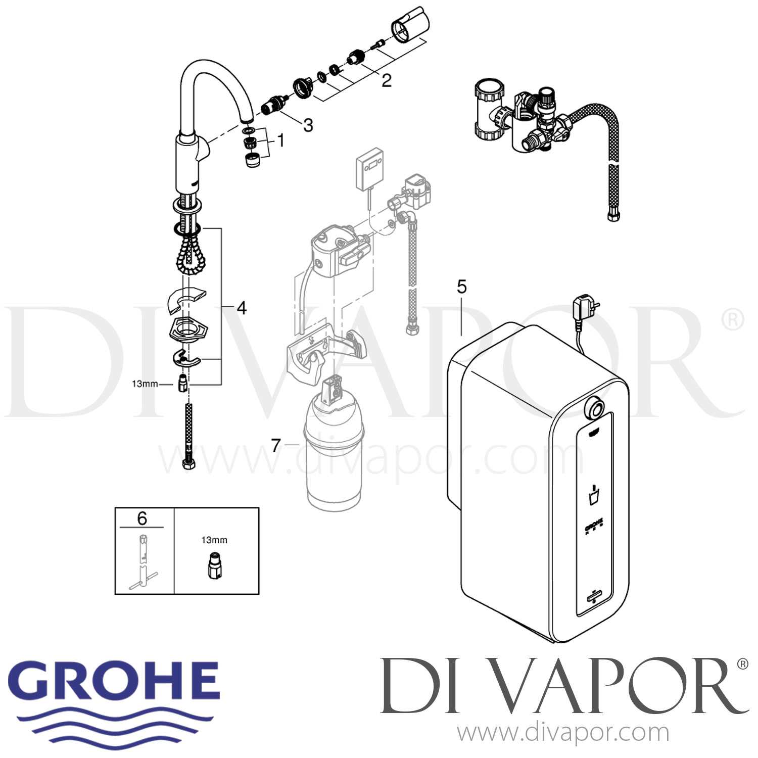 combi boiler parts diagram