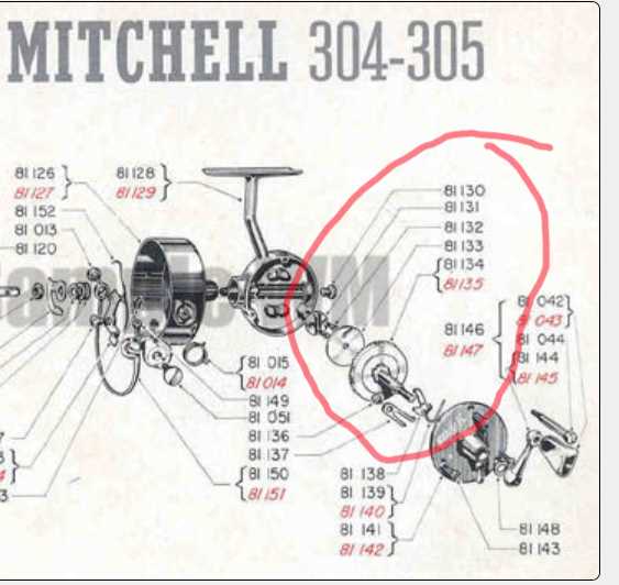 mitchell 300 reel parts diagram