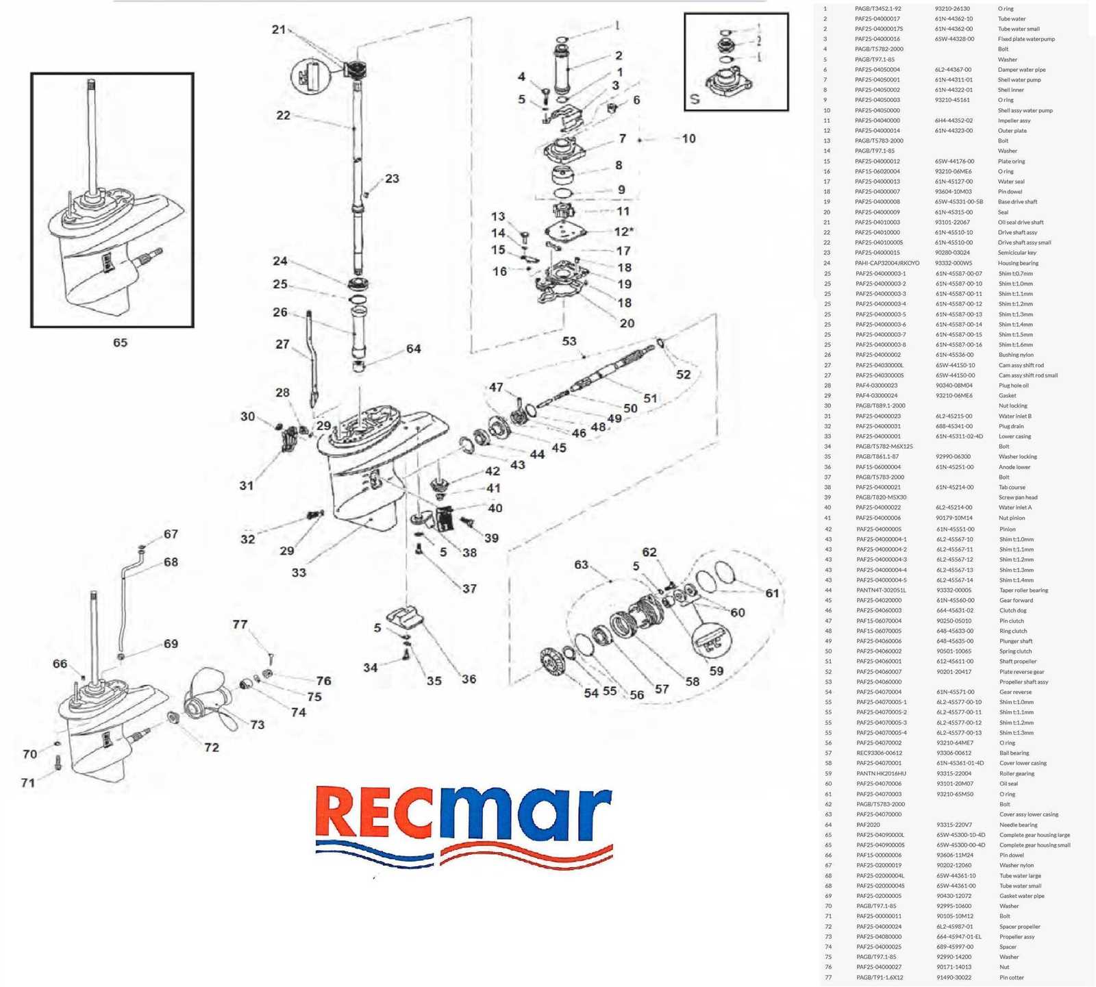 yamaha f25 parts diagram
