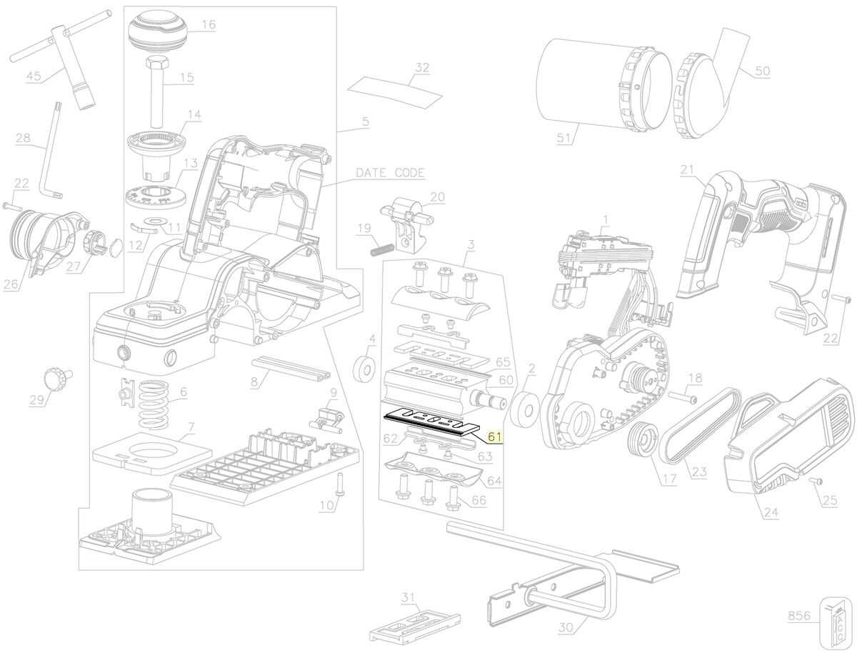 dewalt planer parts diagram