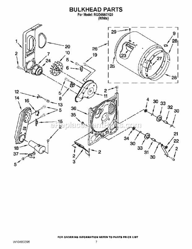 dryer diagram of parts