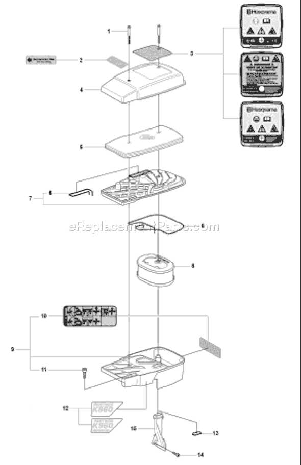 husqvarna k960 parts diagram