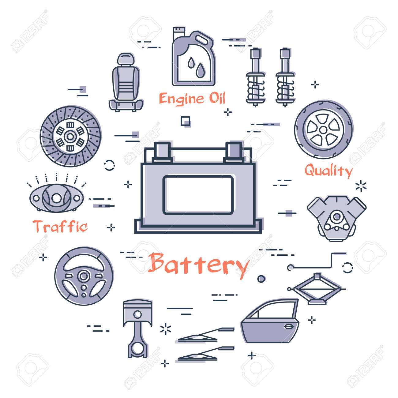 car battery parts diagram