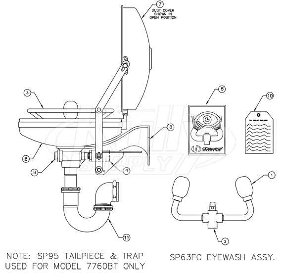 haws eyewash parts diagram