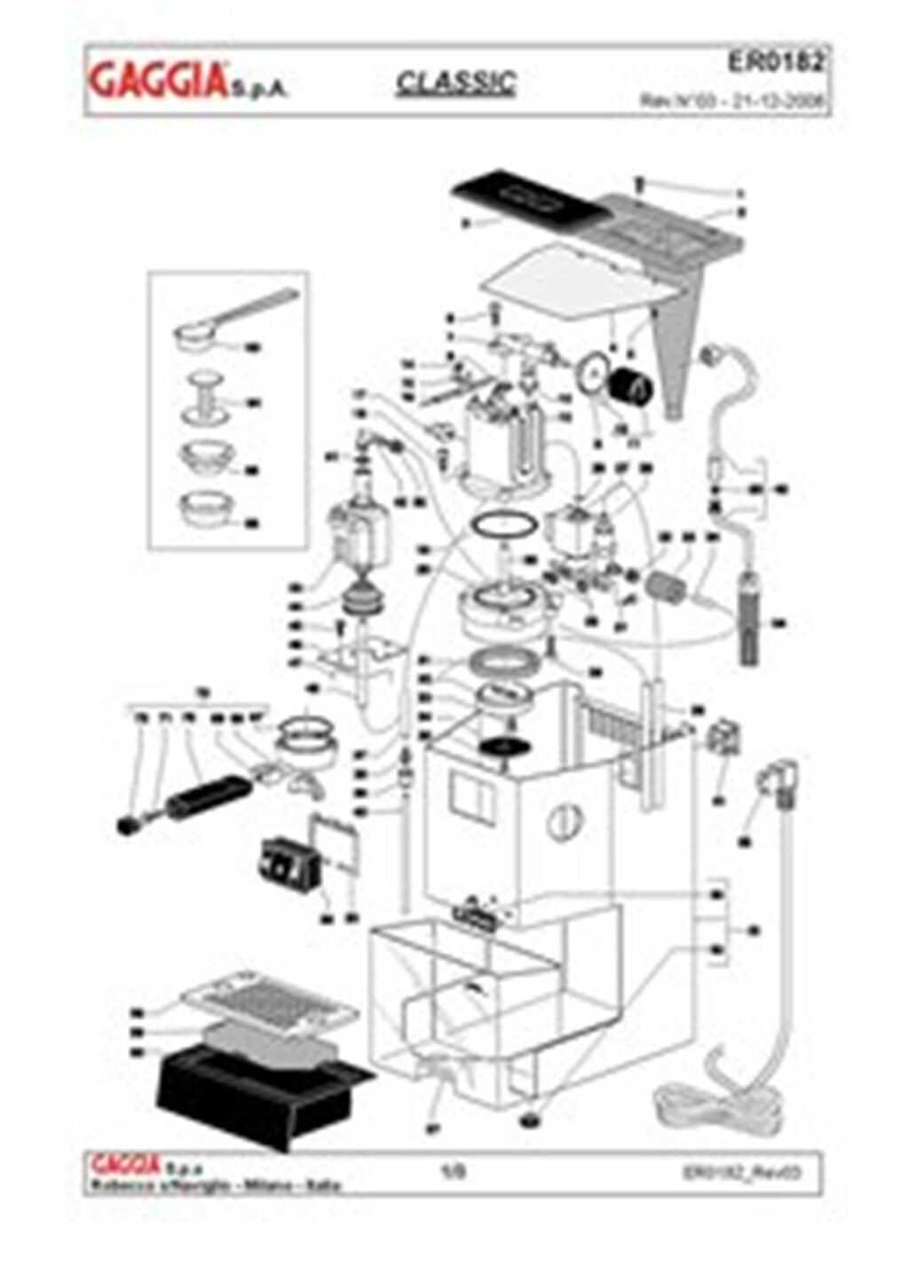 gaggia classic 2015 parts diagram