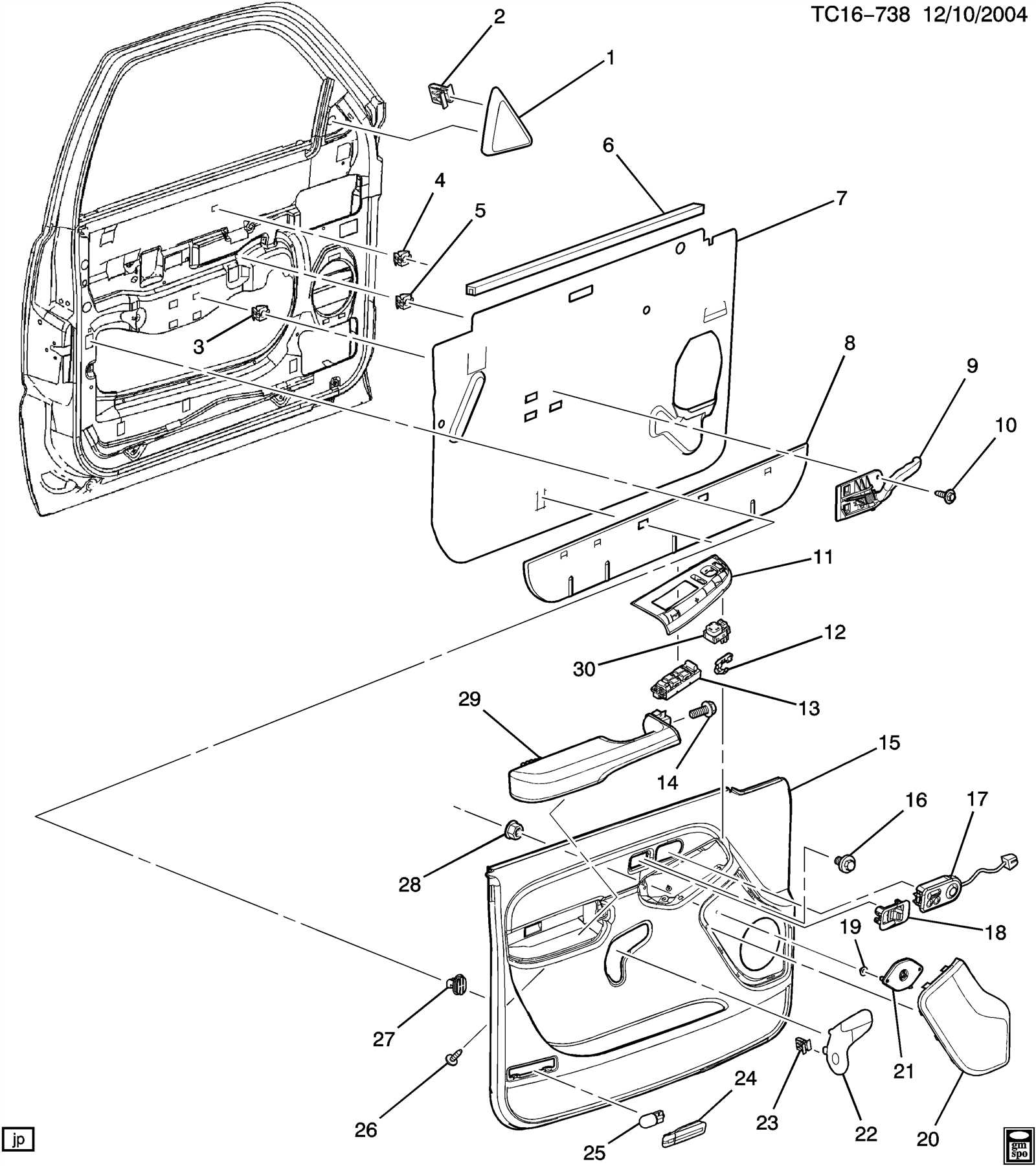 chevy silverado door parts diagram