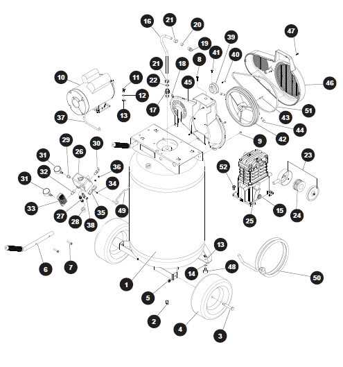 husky 26 gallon air compressor parts diagram