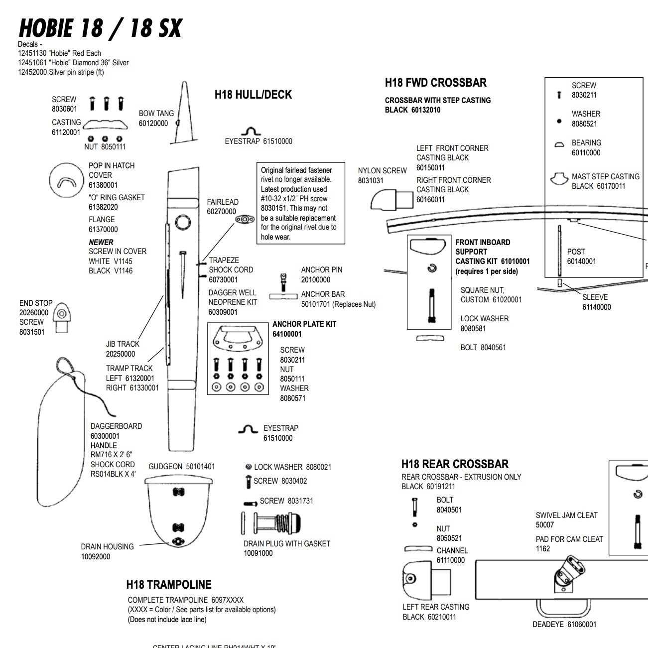 hobie 16 parts diagram