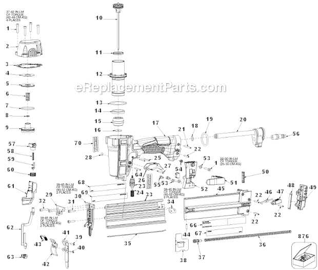 dewalt 18 gauge brad nailer parts diagram