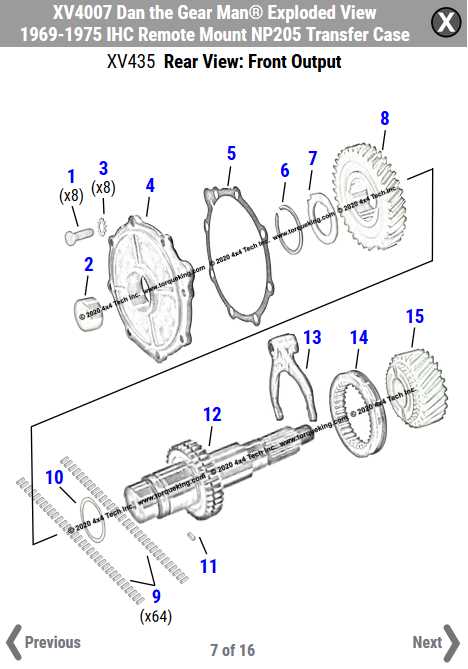 exploded view np246 transfer case parts diagram