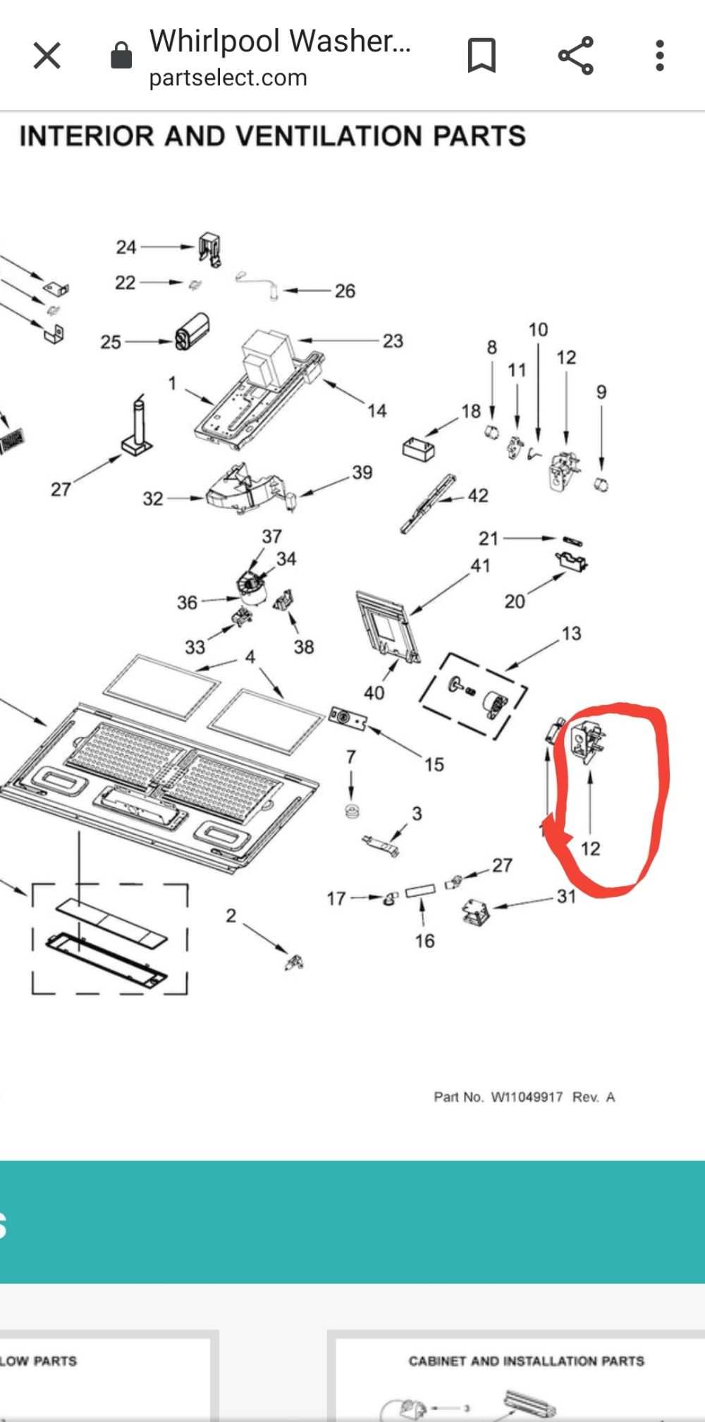 kitchenaid microwave parts diagram