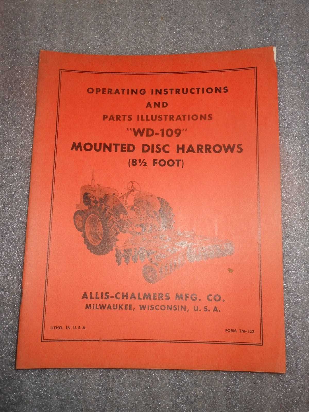 allis chalmers disc harrow parts diagram