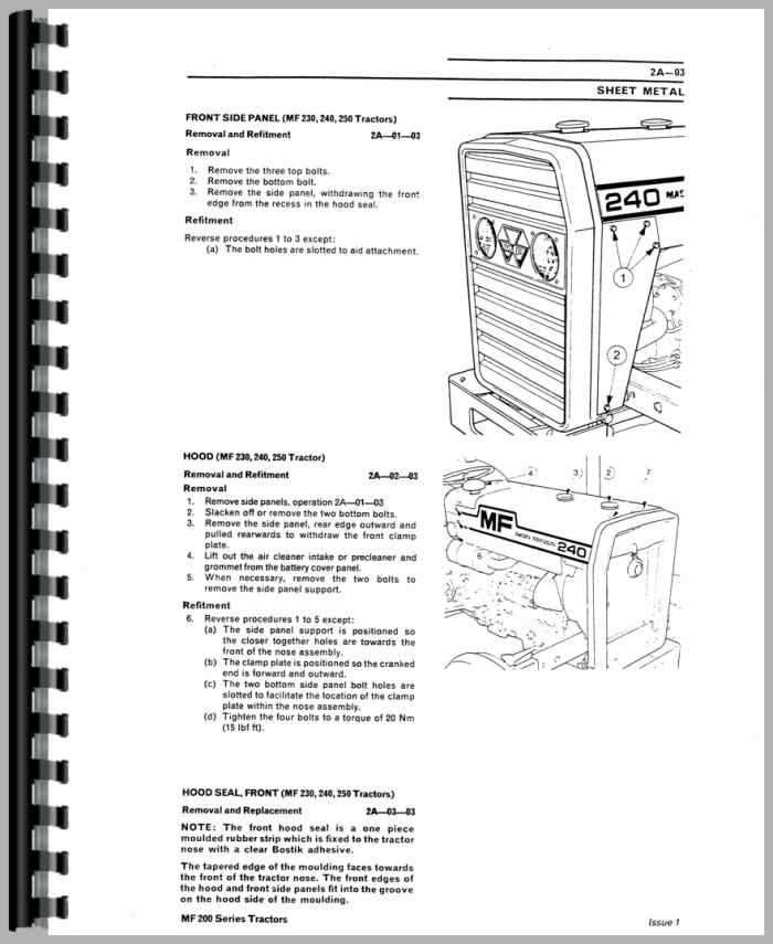 massey ferguson 250 parts diagram