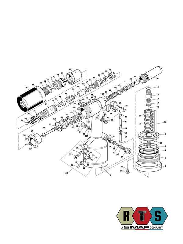 diagram rivet gun parts