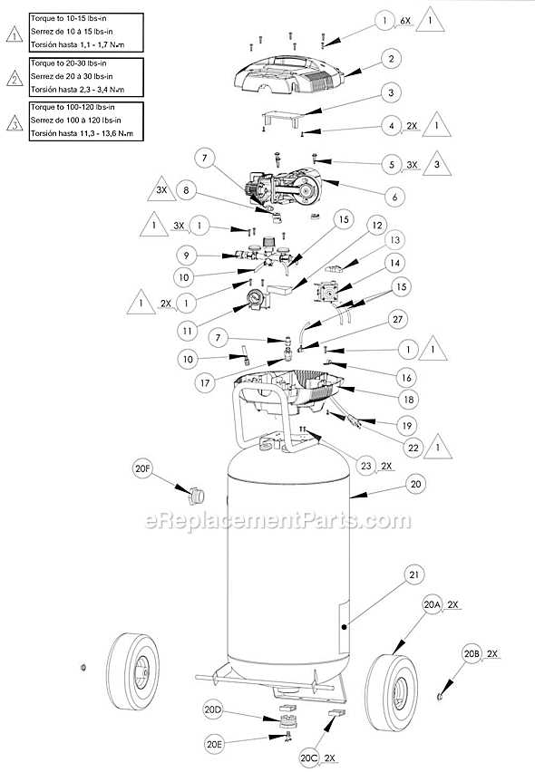 husky 30 gallon air compressor parts diagram